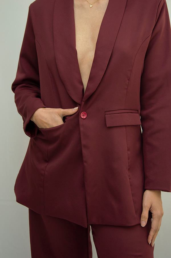 Conjunto Essência 02 pecas blazer e calça Bordô - Imagem 3